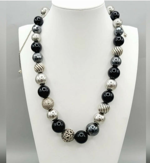  David Yurman Elements Bead Necklace – Black Onyx & Hematite