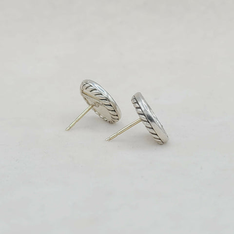  David Yurman Elements Earrings Mother of Pearl & Diamonds
