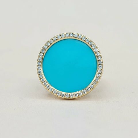  David Yurman Elements Ring Turquoise & Diamond 18K Gold