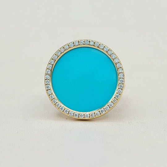  David Yurman Elements Ring Turquoise & Diamond 18K Gold