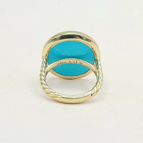  David Yurman Elements Ring Turquoise & Diamond 18K Gold