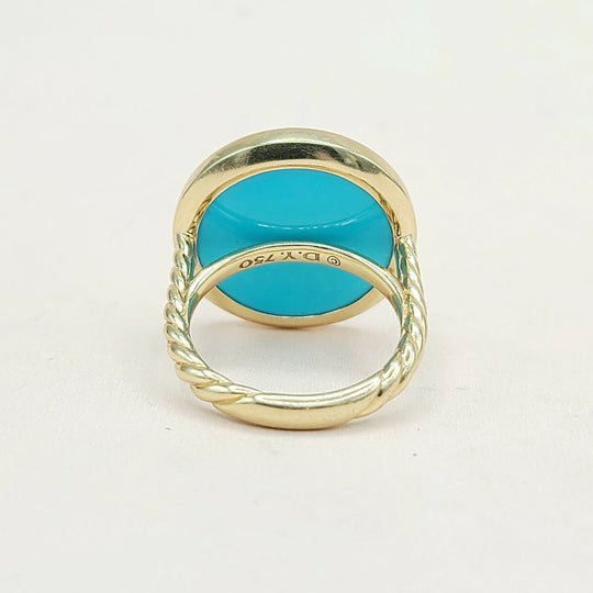  David Yurman Elements Ring Turquoise & Diamond 18K Gold