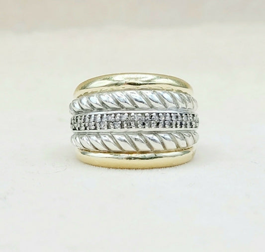 David Yurman Five Row Thoroughbred Diamond Ring  AYW Luxury