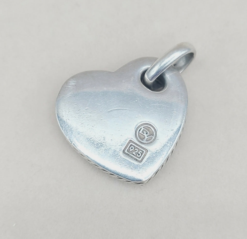 David Yurman Heart Mother of Pearl Diamond Pendant