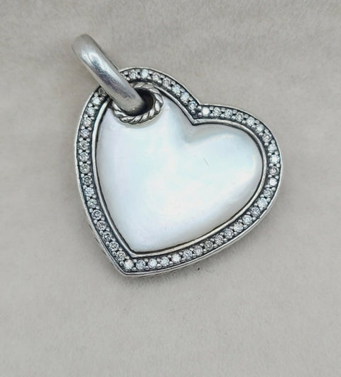  David Yurman Heart Pendant – Mother of Pearl & Diamonds