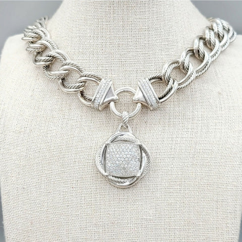  David Yurman Infinity Pendant Large with Diamonds