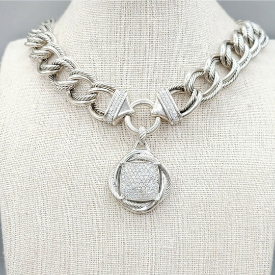  David Yurman Infinity Pendant Large with Diamonds