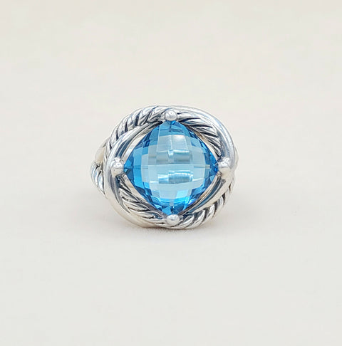  David Yurman Infinity Ring 11mm Blue Topaz
