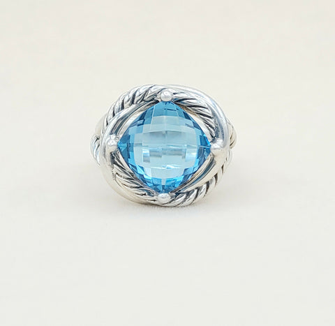  David Yurman Infinity Ring 11mm Blue Topaz
