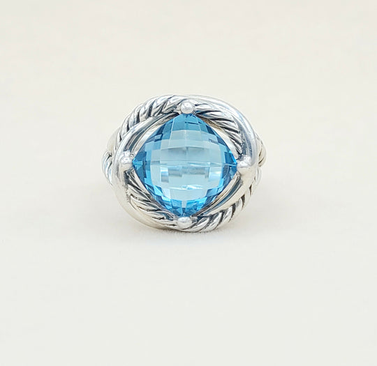  David Yurman Infinity Ring 11mm Blue Topaz