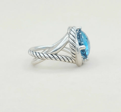  David Yurman Infinity Ring 11mm Blue Topaz