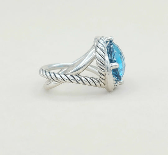  David Yurman Infinity Ring 11mm Blue Topaz