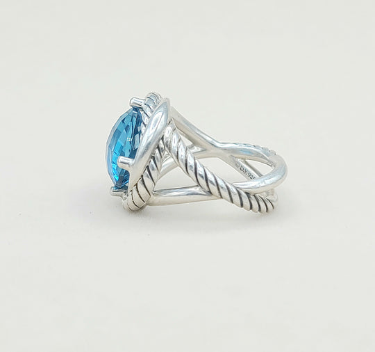  David Yurman Infinity Ring 11mm Blue Topaz