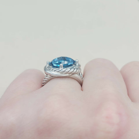  David Yurman Infinity Ring 11mm Blue Topaz