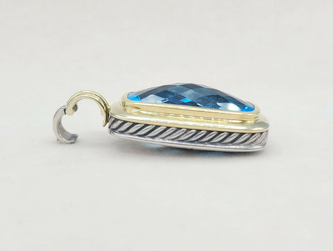  David Yurman Jumbo Albion Elongated Pendant – Blue Topaz