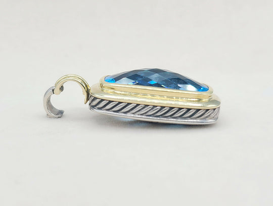  David Yurman Jumbo Albion Elongated Pendant – Blue Topaz