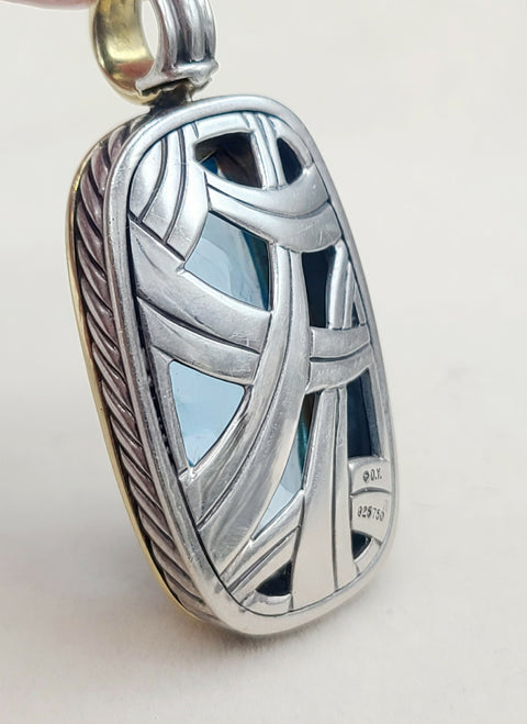  David Yurman Jumbo Albion Elongated Pendant – Blue Topaz