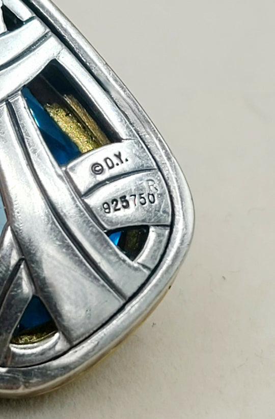  David Yurman Jumbo Albion Elongated Pendant – Blue Topaz