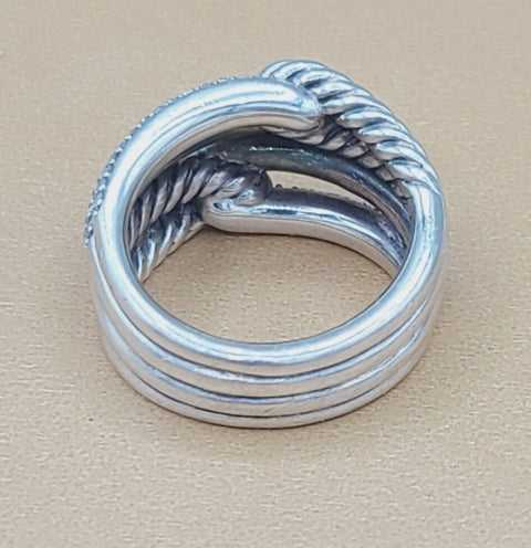  David Yurman Labyrinth Double Loop Ring – Diamonds