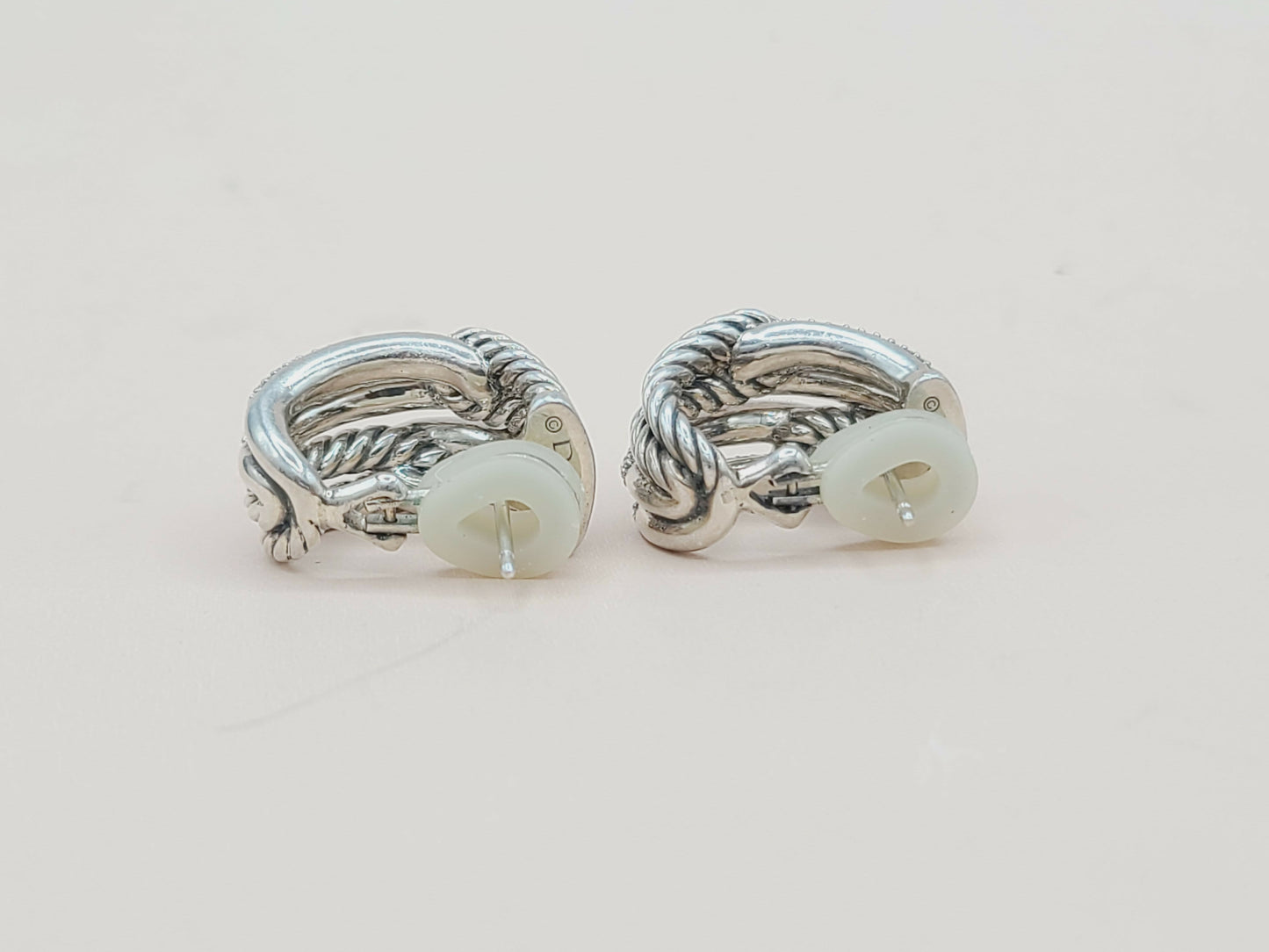    David Yurman Labyrinth Earrings Double Loop with Diamonds