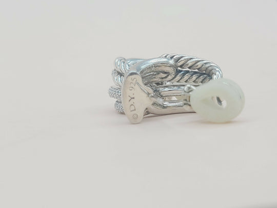  David Yurman Labyrinth Earrings Double Loop with Diamonds