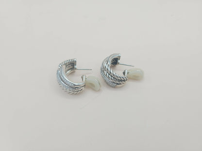    David Yurman Labyrinth Earrings Double Loop with Diamonds