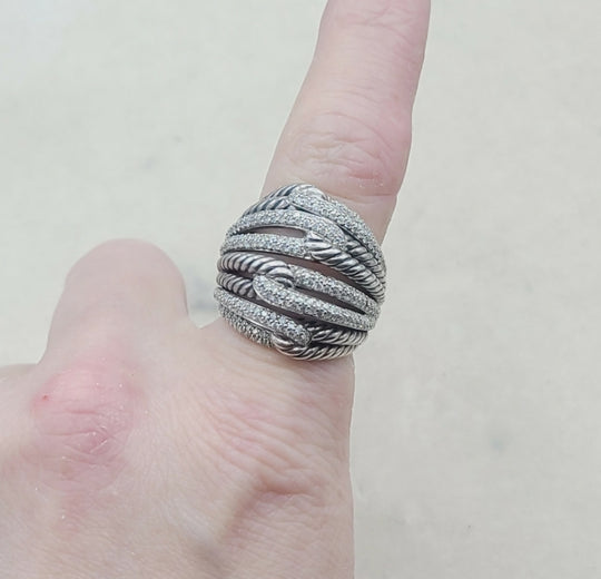  David Yurman Labyrinth Quadruple-Loop Ring – Diamonds
