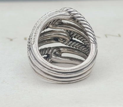 David Yurman Labyrinth Quadruple-Loop Ring – Diamonds    #