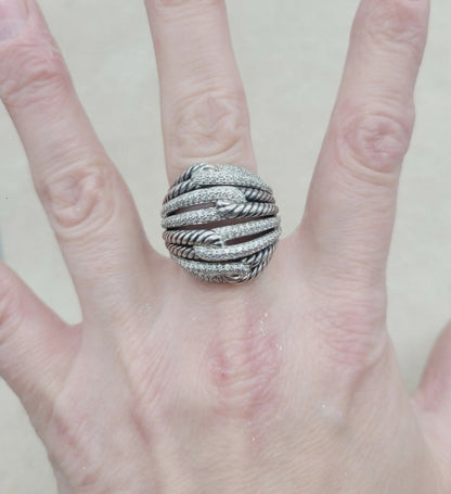David Yurman Labyrinth Quadruple-Loop Ring – Diamonds    #