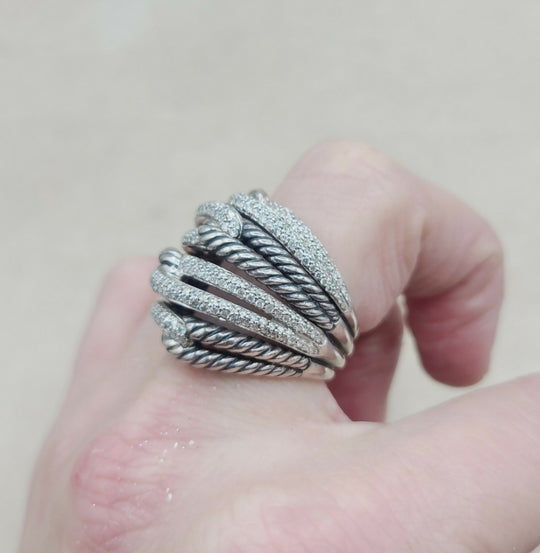  David Yurman Labyrinth Quadruple-Loop Ring – Diamonds