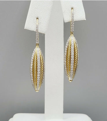  David Yurman Lantana Drop Earrings – 18k Gold & Diamonds