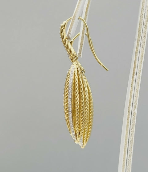  David Yurman Lantana Drop Earrings – 18k Gold & Diamonds