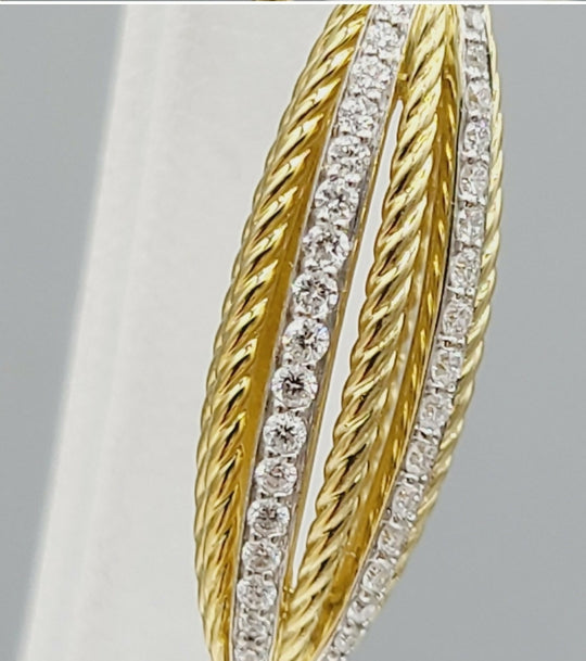  David Yurman Lantana Drop Earrings – 18k Gold & Diamonds