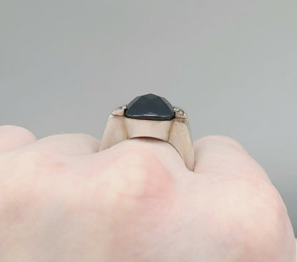 David Yurman Large Deco Black Onyx Diamond Ring | Certified Pre-Owned    #