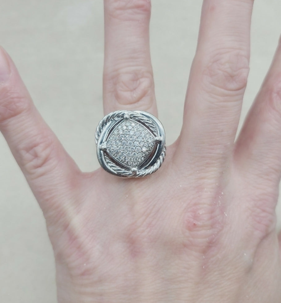 David Yurman Large Infinity 14mm Pave Ring With Diamonds