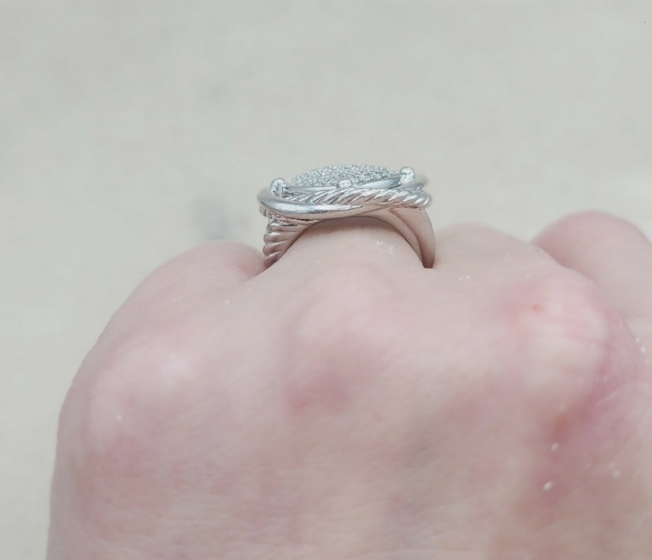 David Yurman Large Infinity 14mm Pave Ring With Diamonds