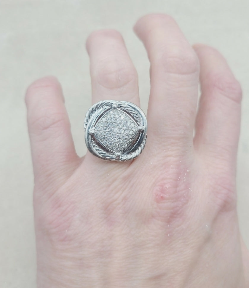 David Yurman Large Infinity 14mm Pave Ring With Diamonds