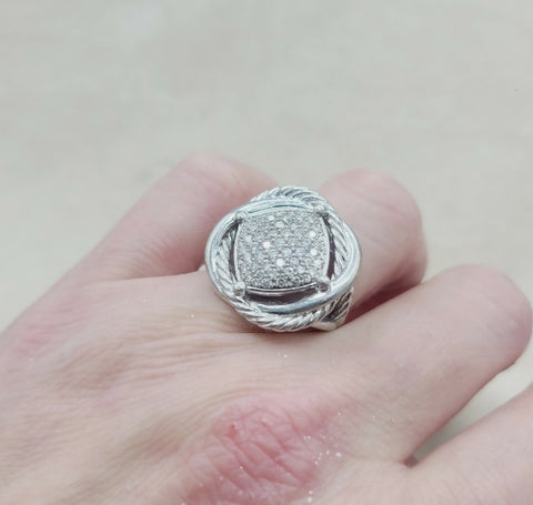  David Yurman Large Infinity Ring – 14mm Pave Diamonds