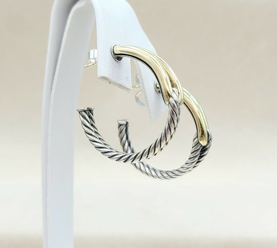  David Yurman Large Labyrinth Single-Loop Hoop Earrings