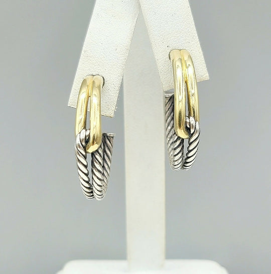  David Yurman Large Labyrinth Single-Loop Hoop Earrings