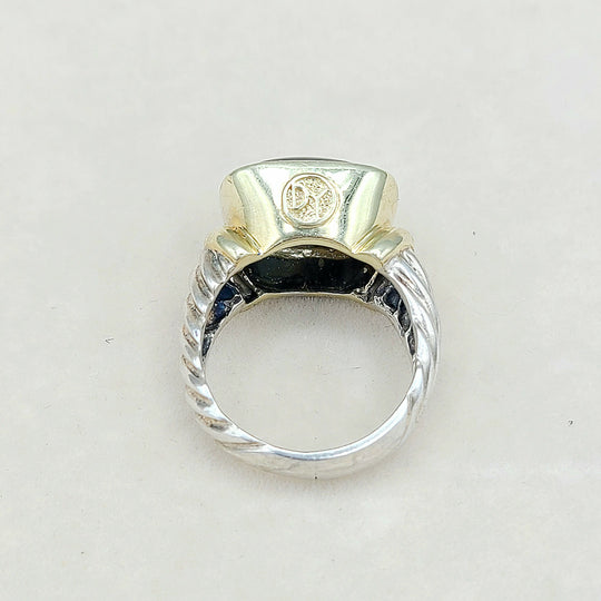  David Yurman Large Noblesse Ring Black Onyx & Gold