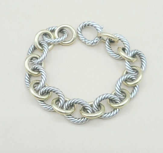  David Yurman Large Oval Link Bracelet – Gold