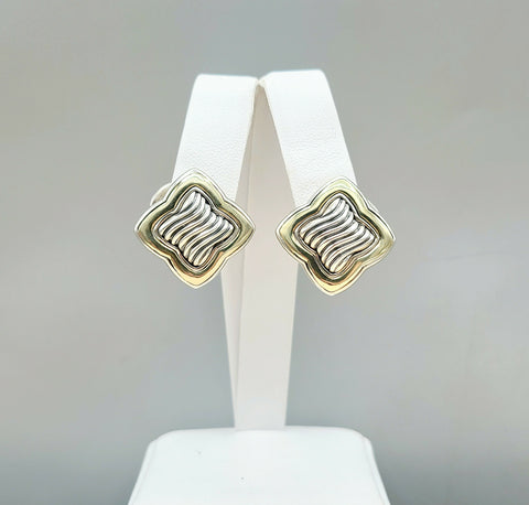  David Yurman Large Thoroughbred Quatrefoil Earrings