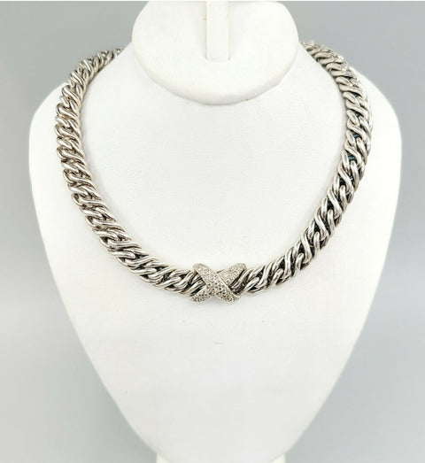  David Yurman Lyrica Diamond X Necklace