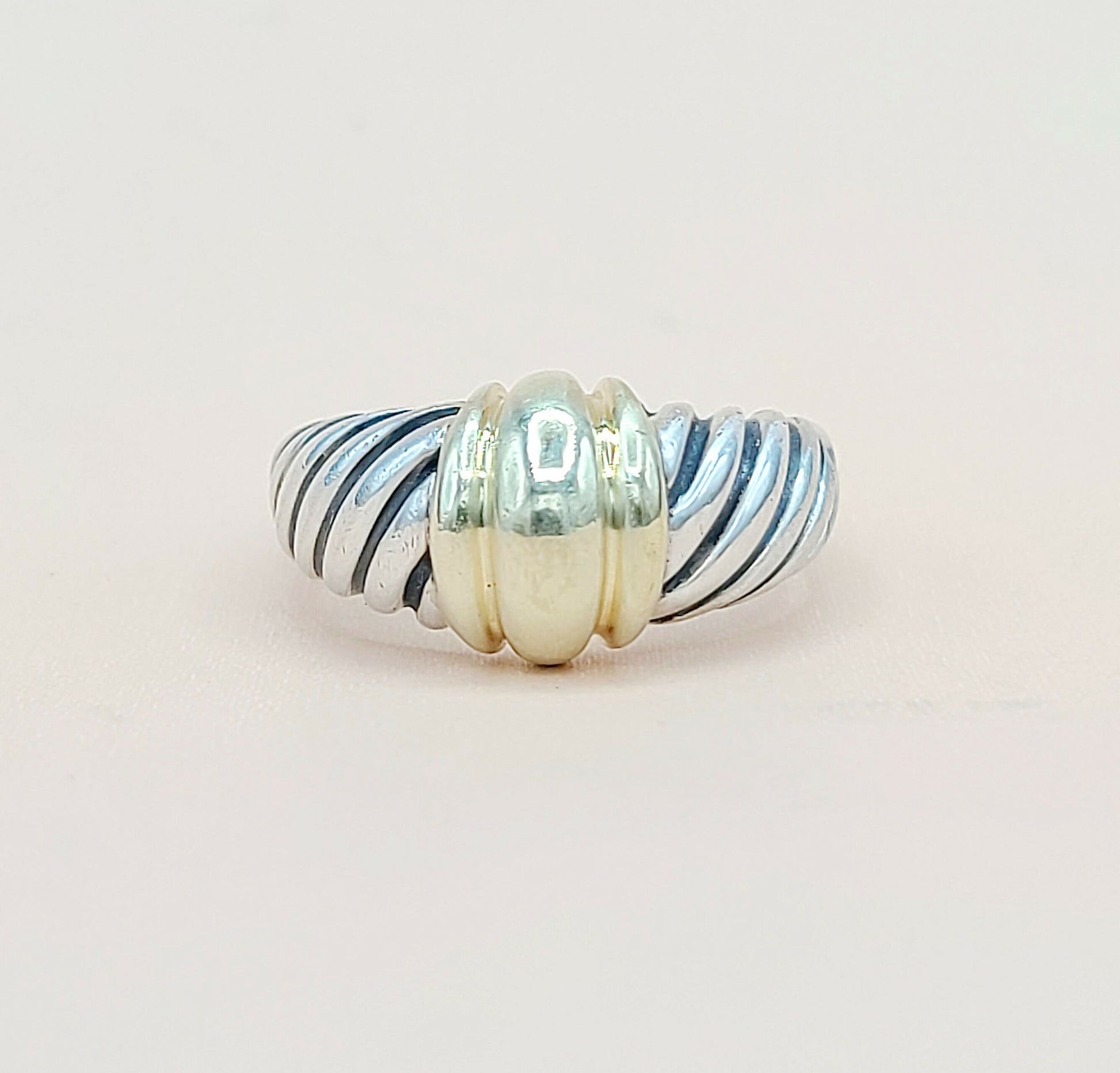 David Yurman Metro Dome Ring Silver & Gold | Certified Pre-Owned    #