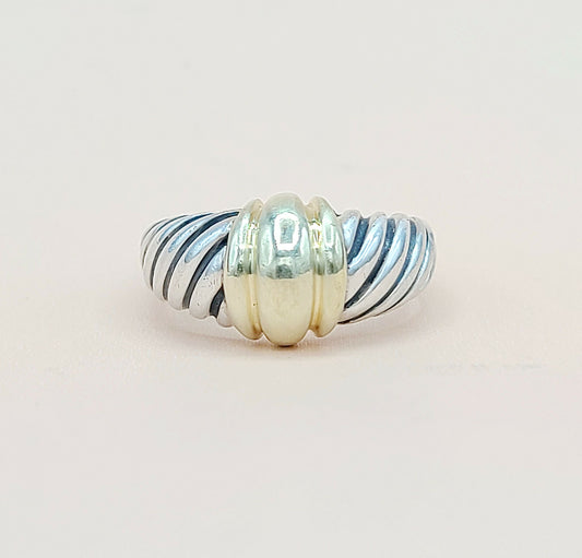 David Yurman Metro Dome Ring With Gold
