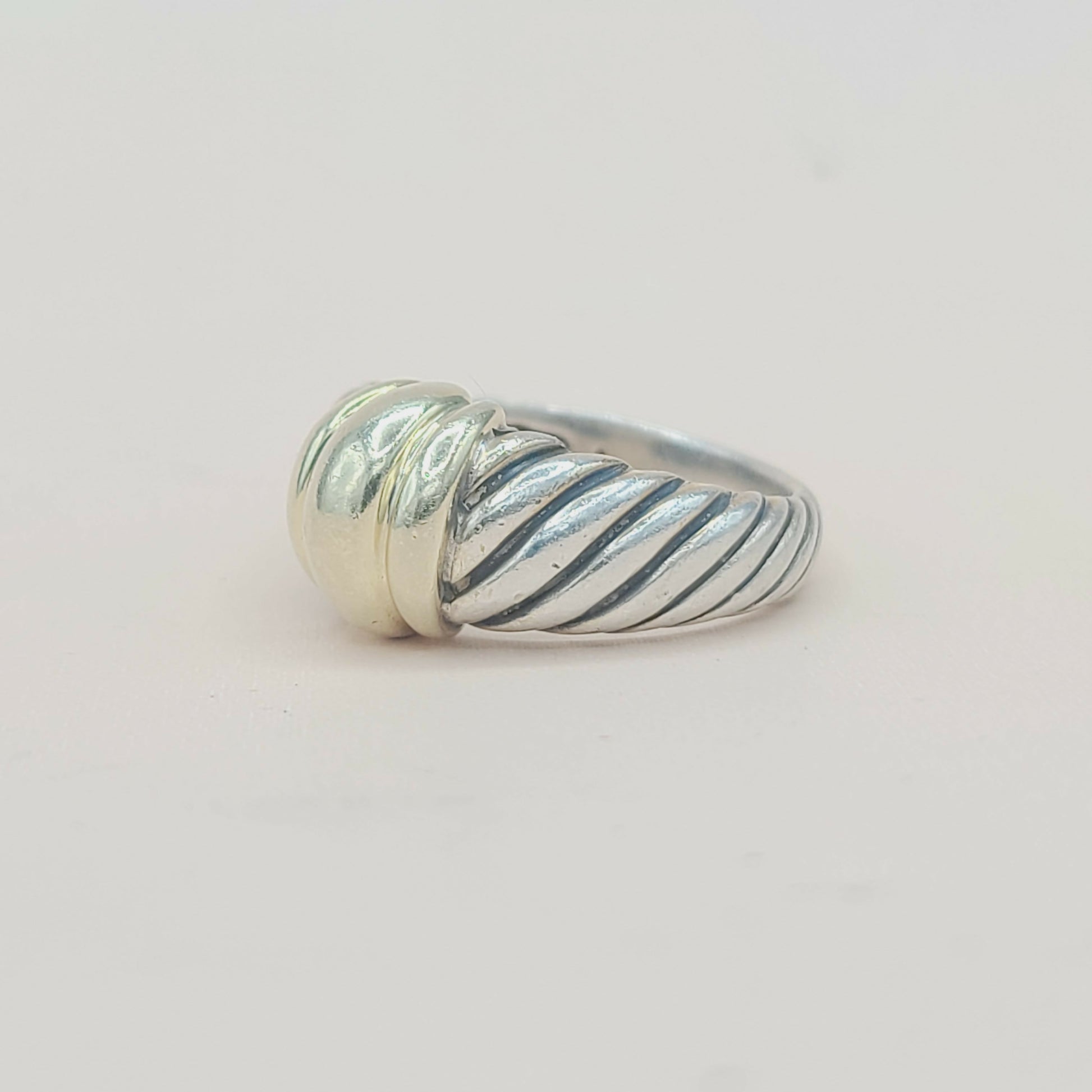 David Yurman Metro Dome Ring Silver & Gold | Certified Pre-Owned    #
