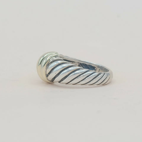  David Yurman Metro Dome Ring With Gold