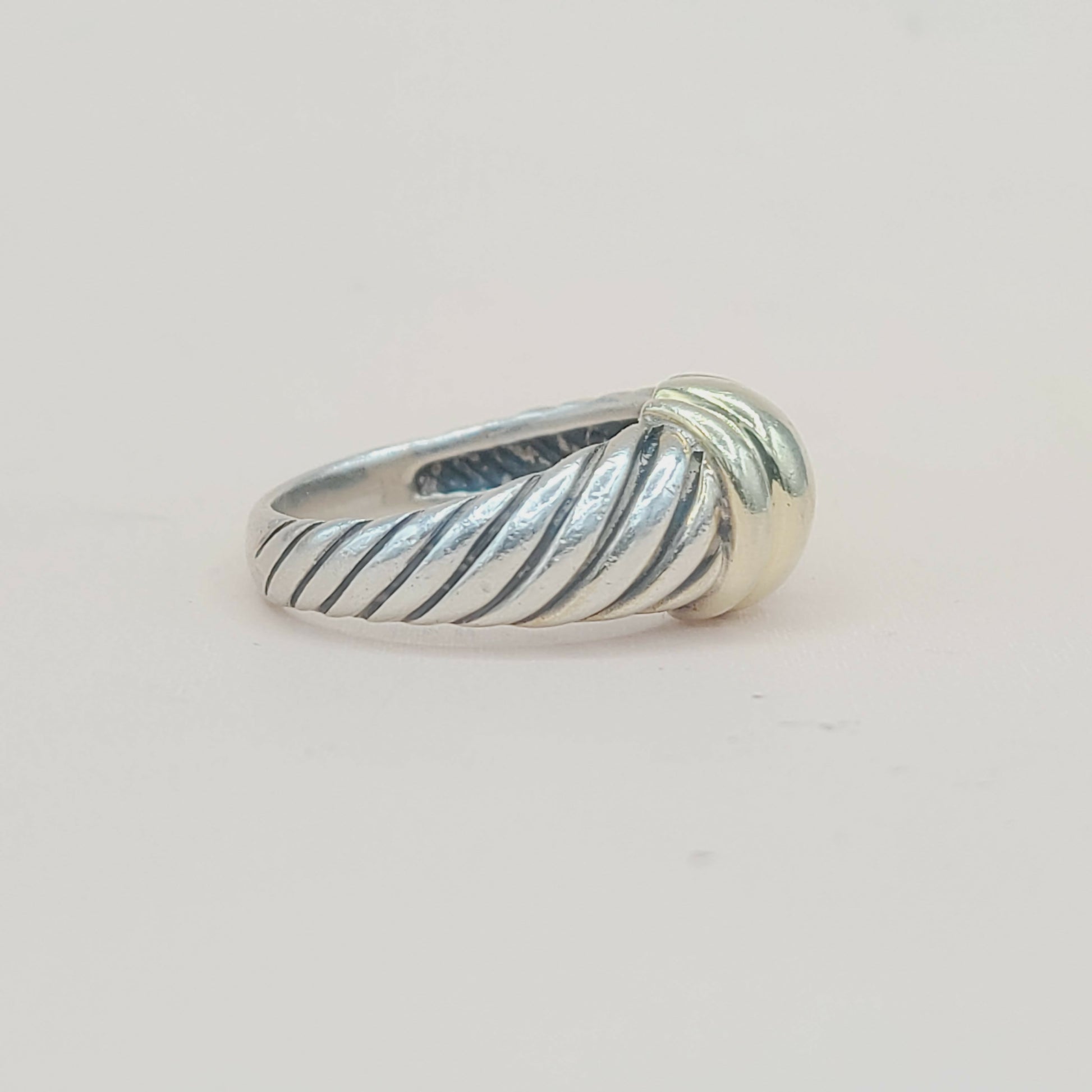 David Yurman Metro Dome Ring Silver & Gold | Certified Pre-Owned    #