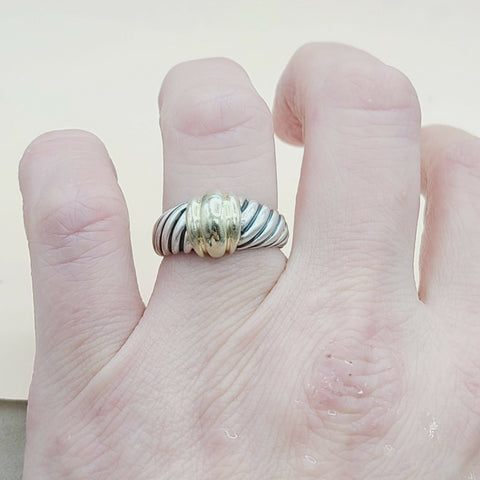  David Yurman Metro Dome Ring With Gold